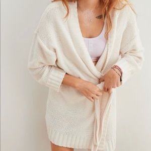 Aerie Chenille Belted Sweater